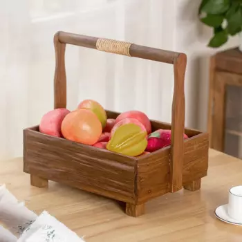 Портативная корзина для хранения фруктов, из массива дерева