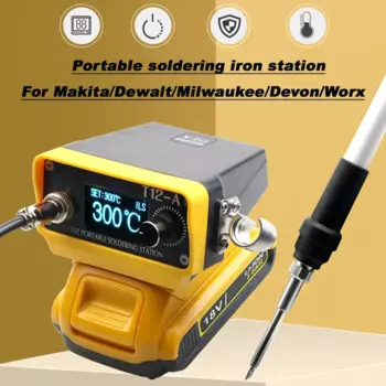 Портативная паяльная станция для Makita/Dewalt/Milwaukee/Devon/Worx, 18 в, литий-ионный аккумулятор, беспроводная сварочная станция DIY T12, инструмент