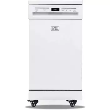 Портативная посудомоечная машина BLACK + DECKER, Ширина 18 дюймов, 8 позиций, белый цвет
