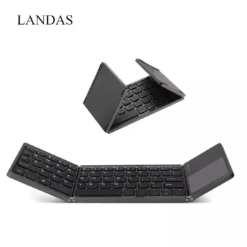 Портативная складная клавиатура с тачпадом, Bluetooth, беспроводная, для iPad, планшета, клавиатура, перезаряжаемая, дважды складывается, клавиатура для IOS Android