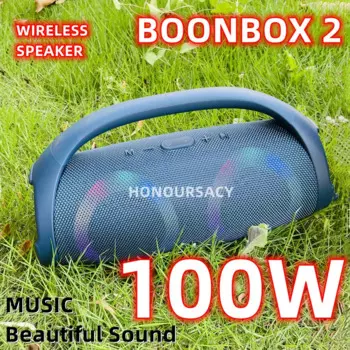 Портативная Водонепроницаемая Bluetooth-Колонка высокой мощности 100 Вт, разноцветная Беспроводная колонка RGB с сабвуфером 360, стерео, объемный TWS, FM-бумбокс