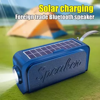 Портативное FM-радио с солнечной батареей, радиоприемник, беспроводной Bluetooth-динамик с фонариком, поддержка TF-карты, U-диск