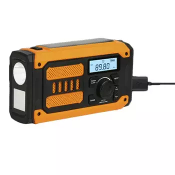 Портативный аварийный Солнечный перезаряжаемый радиоприемник Mini FM AM с рукояткой, аварийный радиоприемник с фонариком, внешний аккумулятор