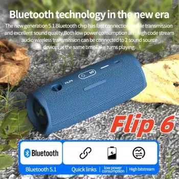 Портативный Bluetooth-динамик Flip 6, беспроводной динамик с басами, водонепроницаемая IPX7 аудиторная звуковая система с Bluetooth TWS