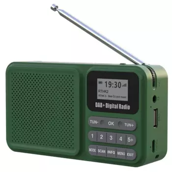 Портативный цифровой радиоприемник DAB + с питанием от солнечной батареи, Bluetooth, FM-радио с поддержкой U-диска, TF-карты, Mp3, воспроизведения громкоговорителя, ЖК-дисплей
