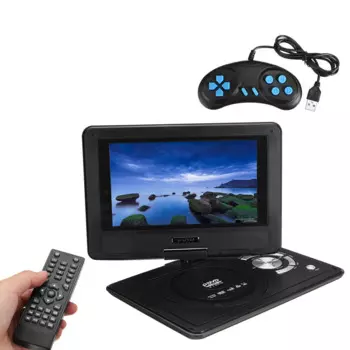 Портативный DVD-плеер, 9 дюймов, HD ТВ, 16:9, ЖК-экран, разрешение изображения 234x480, CD-игры, ТВ-плеер, USB-адаптер, радио, DVD-плееры