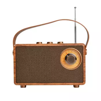 Портативный FM-радиоприемник в стиле ретро, деревянная колонка с поддержкой Bluetooth, басов, громкой связи, MP3 плеера, USB/TF-карт/AUX