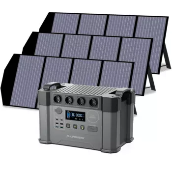 Портативный генератор ALLPOWERS S2000 Pro, 1451Wh, 2400 Вт, фотовнешний аккумулятор с панелью солнечных батарей мощностью 140 Вт, 280 Вт, 420 Вт, 560 Вт
