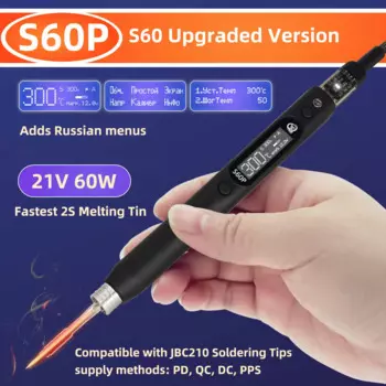 Портативный Электрический паяльник S60P, PD | QC | DC | PPS 60 Вт, антистатический прецизионный ремонтный инструмент, совместимый с наконечником C210