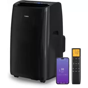 Портативный кондиционер TURBRO Smart WiFi емкостью 14 000 БТЕ, охлаждение площадью до 600 кв. футов, функция 3 в 1, с пультом дистанционного управления
