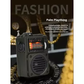 Портативный мини-радиоприемник Hanrongda, Bluetooth Полнодиапазонный Fm-радиоприемник с громким звуком и приложением, большой аккумулятор, уличный звук