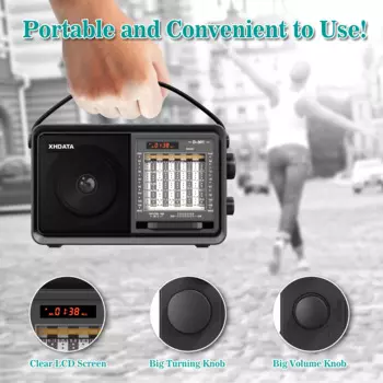 Портативный радиоприемник XHDATA D-901 AM, FM-радио DSP, компактный радиоприемник SW, MP3-плеер, Bluetooth-совместимый музыкальный плеер для пожилых людей