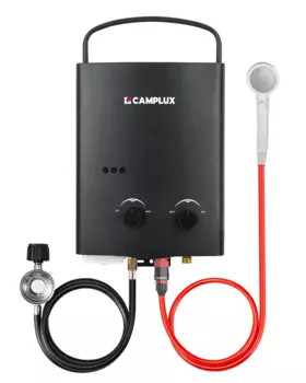 Портативный водонагреватель CAMPLUX 1,32 GPM, 5 л, проточный водонагреватель, пропан, AY132BN, черный