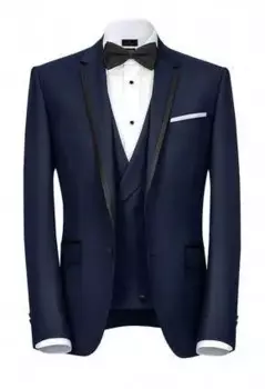 Последний дизайн мужские костюмы Slim Fit темно-синие свадебные костюмы для мужчин смокинги Жених выпускного вечера вечерние мужской костюм, смокинг Mariage 3 шт.