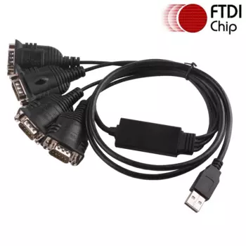 Последовательный кабель USB-RS232 DB9 D-Sub 9-контактный COM штекер, несколько 4-канальных портов, адаптер преобразователя FTDI FT4232