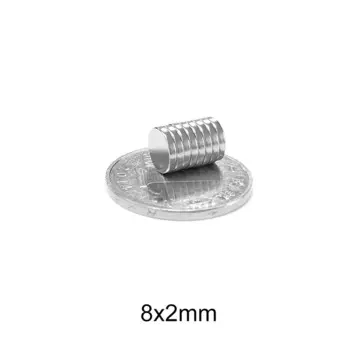 Постоянный неодимовый магнит 8x2 мм 8 мм x 2 мм, 20 ~ 500 шт., сильный Круглый поисковый магнит 8x2 мм, мощный магнитный диск 8*2 мм N35