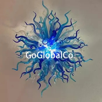 Потолочная люстра GoGlobalCo из скандинавского дутого стекла на заказ, ручная выдувная художественная лампа, 28 дюймов, 2 года гарантии