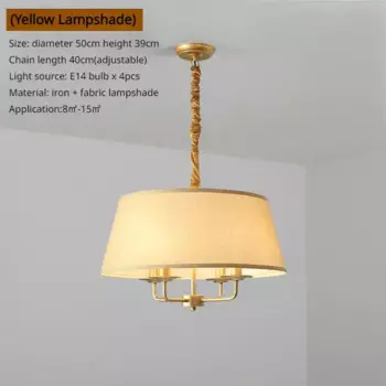 Потолочная люстра Winfordo, тканевый абажур