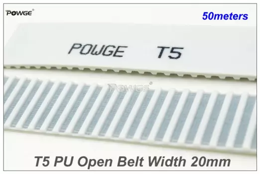 POWGE 50 метров T5 Открытый ремень ГРМ W = 20 мм T5-20 PU со стальным сердечником T5 20, синхронный ремень, подходит для шкива T5 для ремонта с ЧПУ