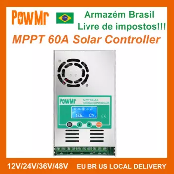 PowMr 60A MPPT Контроллер заряда солнечной батареи Подсветка 12 В 24 В 36 В 48 В Регулятор свинцово-кислотной литиевой батареи Макс. 160 В Вход солнечной панели