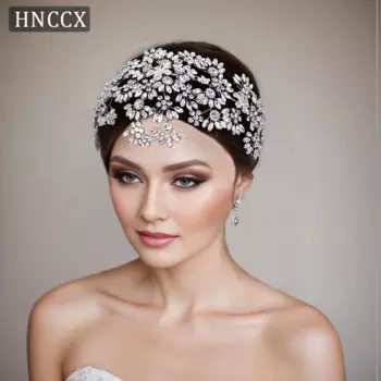 Повязка на голову HNCCX с блестящими стразами, аксессуары для волос на лоб для невесты, свадебный аксессуар в стиле бохо, подарок на вечеринку, CP430