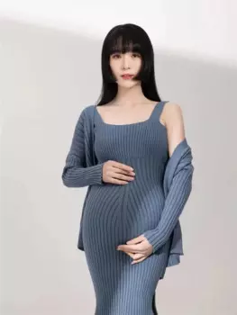 Повседневный реквизит для фотосъемки Одежда для беременных куртки с длинным рукавом комбинированное платье сексуальные вязаные платья для беременных для фотосъемки