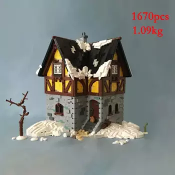 Пятно MOC- 184013 Мелкие частицы, собранные строительные блоки, серия дома, головоломка, игрушечная модель, орнамент