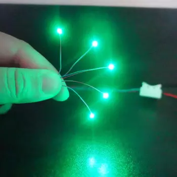 Предварительно проводной 3V #0402 SMD светодиодный зеленый, 30 см провода предварительно припаянные, хобби модель комплект/автомобиль/железная дорога/Звездное судно/Гандам освещение