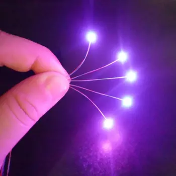 Предварительно проводсветодиодный 3 в #0402 SMD LED фиолетовый, 30 см провода предварительно припаянные, набор для хобби модели/железной дороги/оружейного освещения и электроники