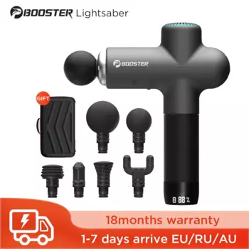 Профессиональный Массажный пистолет Booster Lightsaber Smart-Hit с глубиной массажа 80 мм и нагрузкой 15 кг