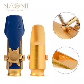Профессиональный мундштук для саксофона сопрано NAOMI с крышкой и регулируемым размером саксофона, 5.6.7.8.9 шаговый перегородка для джазовой музыки