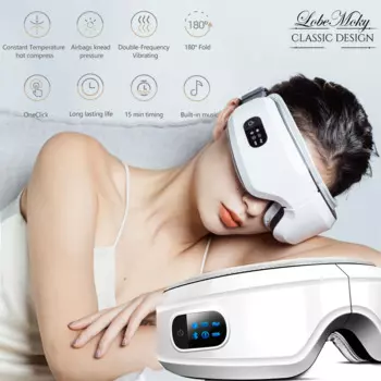 Профессиональный Уход за глазами Lobemoky, массажер с Bluetooth, вибрация, раздвижной массаж глаз с воздушным давлением и тепловым сжатием