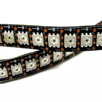 Программируемая цифровая светодиодная лента SK9822 RGB, 1 м, 144 светодиодов/м, световое украшение для улицы, водонепроницаемая черная гибкая лента IP65 PCB 5050 SMD