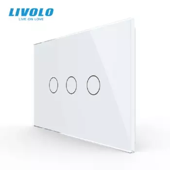 Производитель, настенный выключатель Livolo, 3 клавиши, 110 ~ 220 В, панель из хрустального стекла, стандарт Австралии/США, настенный светильник с сенсорным экраном