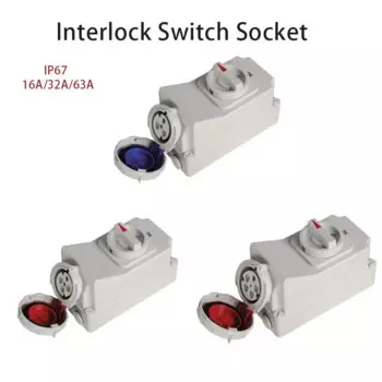 Промышленная розетка 3-полюсная 4-полюсная 5-полюсная 16A 32A 63A ip67, блокирующая водонепроницаемая розетка 220 В 380 В 415 В