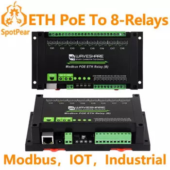 Промышленное реле Modbus POE ETH RJ45 к 8-канальному реле B RTU/Modbus TCP-Ethernet для IOT