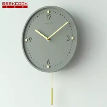 Промышленные цементные настенные часы: сверкающие точки, латунные весы, прозрачные цементные ювелирные изделия, простые часы
