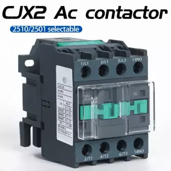 Промышленный электрический контактор переменного тока CJX2 2501-2510, сильная проводящая способность, 24 В 110 В, 220 В 380 В