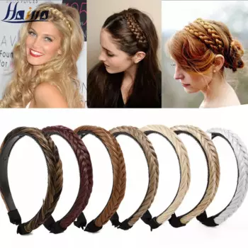 Противоскользящие повязки на голову HAIRRO, модные женские повязки для волос, регулируемая повязка на голову, ободок, головные уборы для девушек, плетеные аксессуары для волос