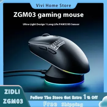 Проводная Беспроводная Двухрежимная игровая мышь ZIDLI ZGM03 для киберспорта, 4k, Paw3395, датчик Fps, выделенный драйвер, индивидуальная мышь для ноутбука