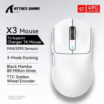 Проводная беспроводная мышь Tri-Bluetooth 2,4G Attack X3, легкая макросов, 26000 точек на дюйм, 650 дюймов, игровые мыши с кодировщиком TTC