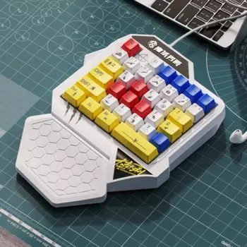Проводная игровая клавиатура GHOST AXE для одной руки, 12800dpi RGB, светящаяся с левой рукой, 35 клавиш, механическая клавиатура