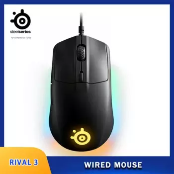 Проводная игровая мышь Steelseries Rival 3, оптическая игровая сенсорная мышь TrueMove Core с 8500 ИК RGB подсветкой, 60 миллионов нажатий