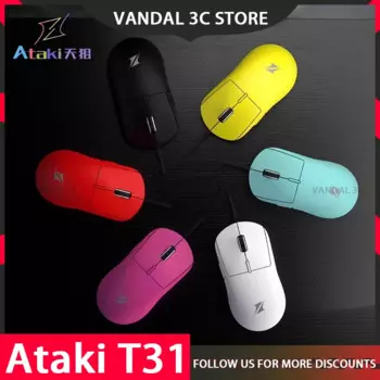 Проводная легкая игровая мышь Ataki T31, 4000 точек на дюйм, высокопроизводительная мышь с низкой задержкой, эргономичная мышь, аксессуары для ПК и геймеров на заказ