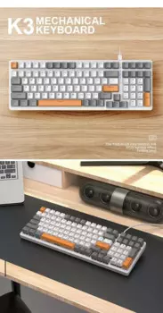 Проводная Механическая игровая клавиатура LQYW с RGB-подсветкой, 100 клавиш, цифровая панель, красные переключатели, компактная механическая клавиатура