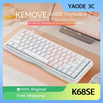 Проводная Механическая клавиатура KEMOVE K68SE N-key Rollover PBT Keycap Mac Windows пользовательская RGB подсветка ноутбук мультимедийные офисные игры