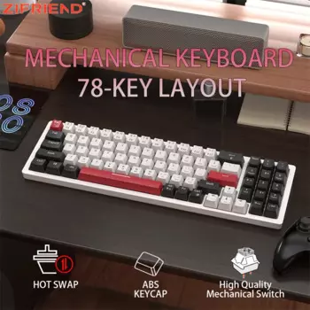 Проводная Механическая клавиатура ZIFRIEND R78 с нумером, Радужная, RGB, 78 клавиш, переключатель Outemu, горячая распродажа, заменяемая клавиатура OEM для рабочих игр
