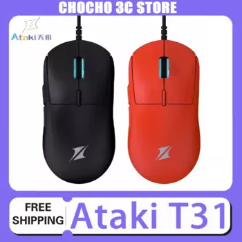 Проводная мышь Ataki T31, легкая игровая мышь 4000 точек на дюйм, высокопроизводительная мышь с низкой задержкой, эргономичная мышь, аксессуары для ПК и геймеров на заказ