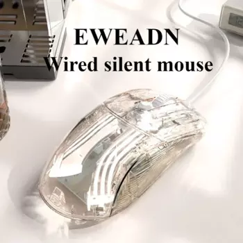 Проводная мышь Eweadn Q8, бесшумная офисная прозрачная Бесшумная мышь RGB, легкие эргономичные аксессуары для ПК, геймеров, ноутбука, мышь в подарок