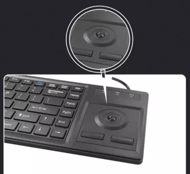 Проводная USB PS2 пластиковая прочная клавиатура со встроенным трекболом для промышленного компьютера